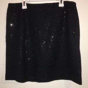Black sequined skirt
